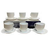 Juego De 6 Tazas Con Platillo Carine Blanco 220 Ml